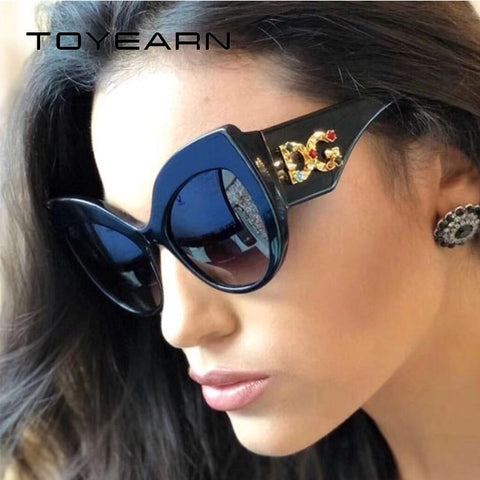 2018 New Fashion Brand Design Cat Eye Sunglasses Women Diamond Frame Sun Glasses For Female UV400